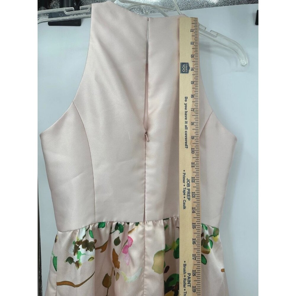 Alfred Sung Floral Maxi Dress Sleeveless Blush Bouquet Gown - Picture 8 of 11